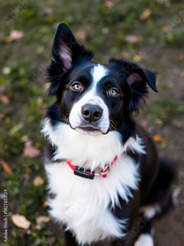 black and white border collie dog