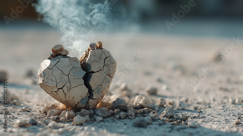 Broken Heart: A cracked, sm...