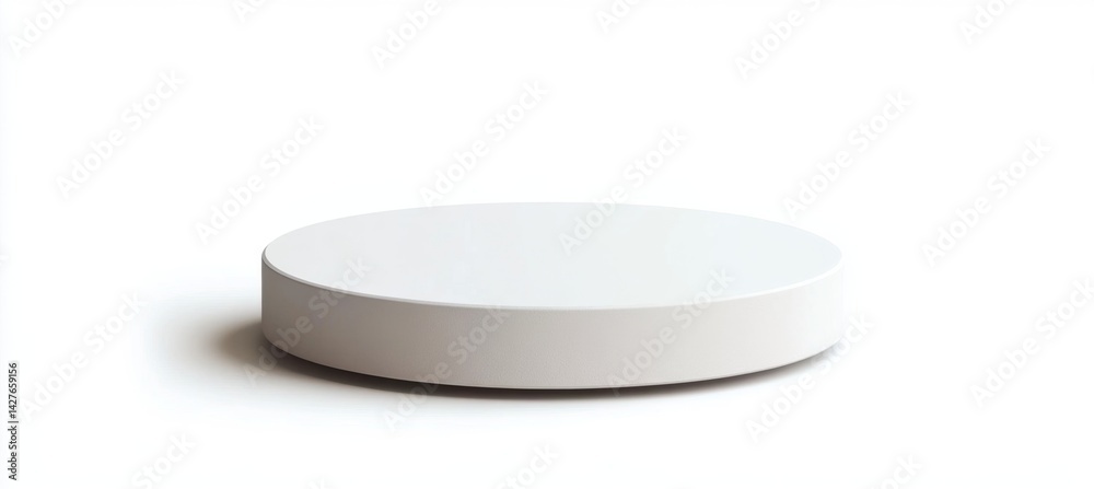 Blank White Circular Platform on White Background Blank White Circular Platform on White Background