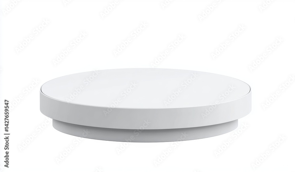 Blank white round podium isolated on white background Blank white round podium isolated on white background