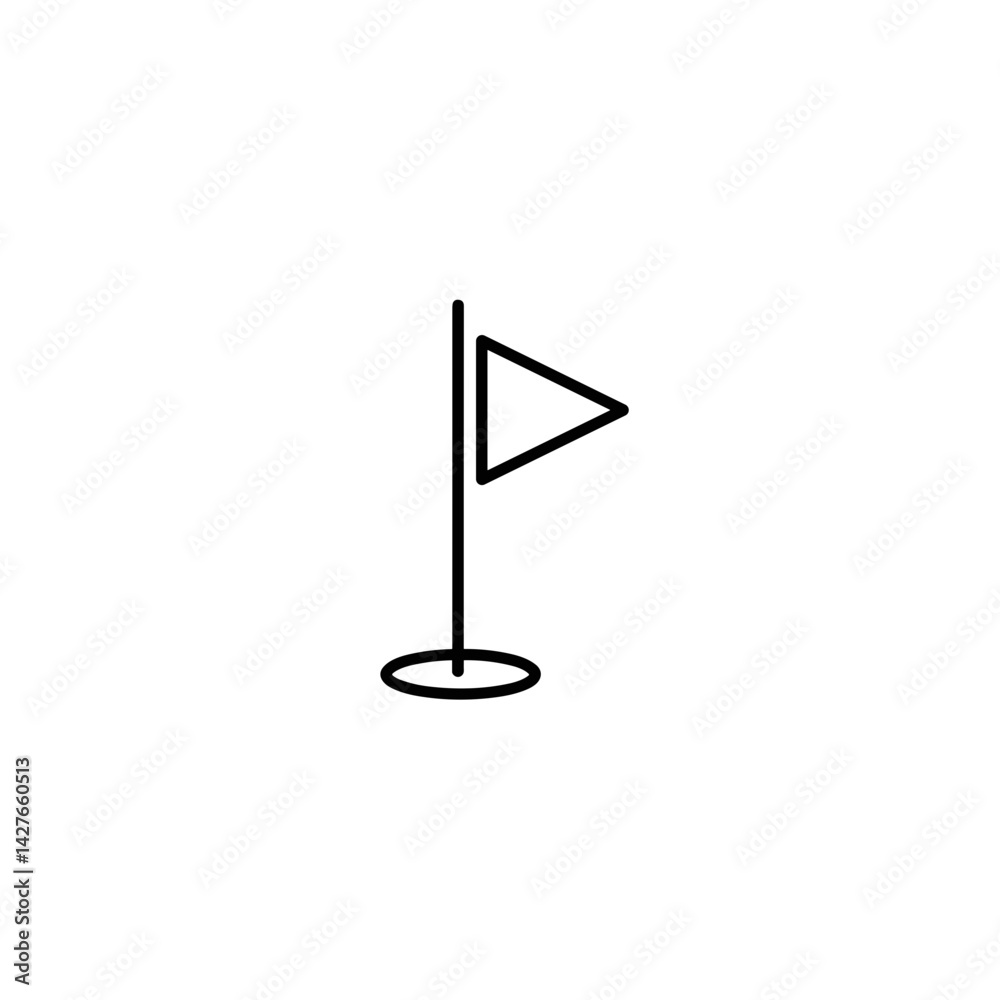 Minimalist flag silhouette on a pole in simple design Minimalist flag silhouette on a pole in simple design
