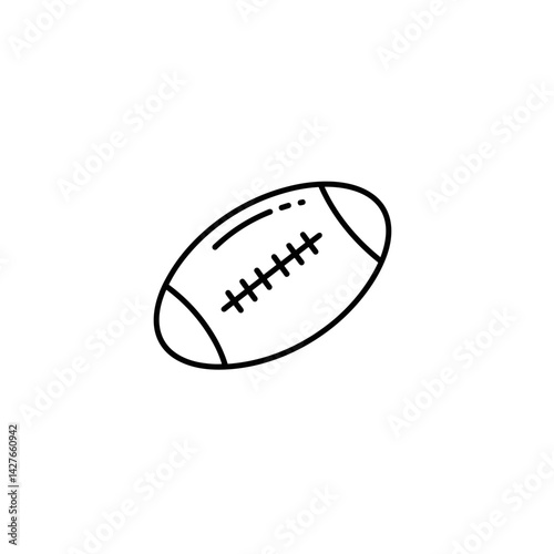 Outline of a Rugby Ball in Minimalist Style  