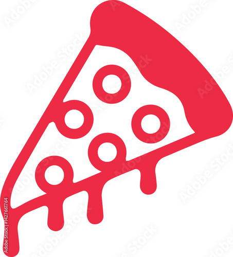 A dripping slice of pizza, perfect for food delivery apps.