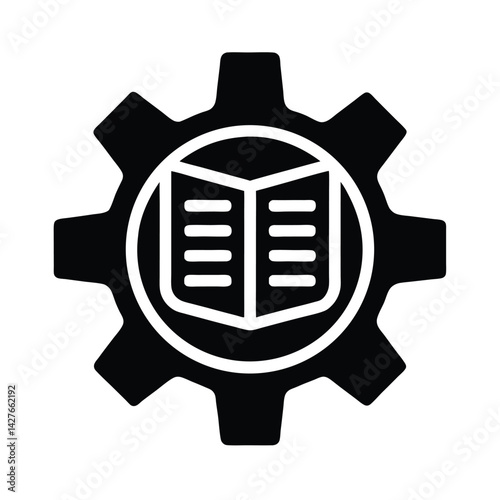 page settings stencil icon silhouette vector illustration