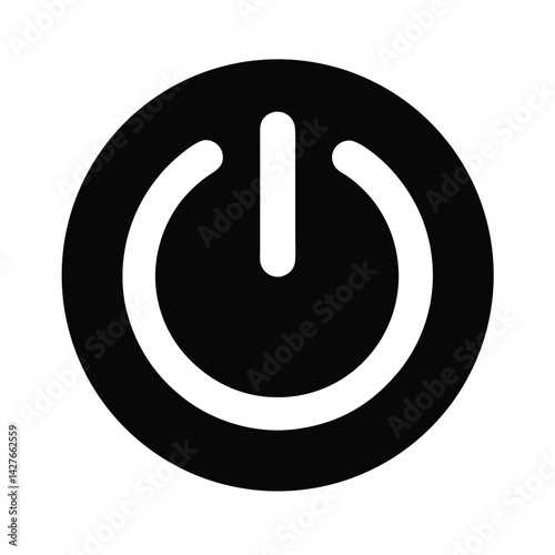 power button stencil icon silhouette vector illustration