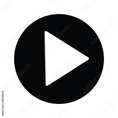 play media stencil icon silhouette vector illustration