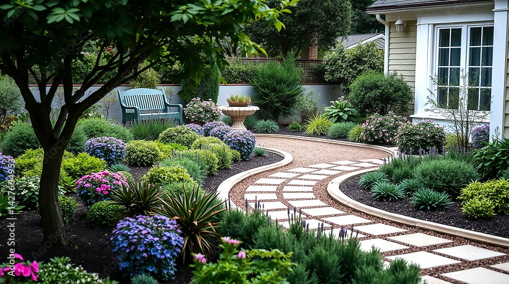 garden with flowers