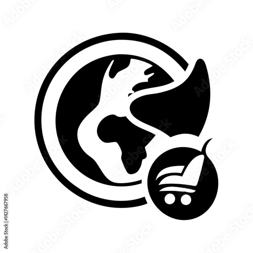 e commerce logo icon, e commerce logo silhouette vector illustration-simple silhouette illustration of e commerce logo,e commerce logo vector