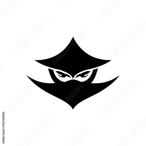 Stylized ninja mask illustration, concept for logo design, branding, and security applications
