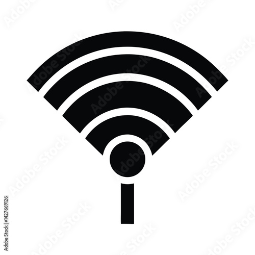 wireless hotspot stencil icon silhouette vector illustration