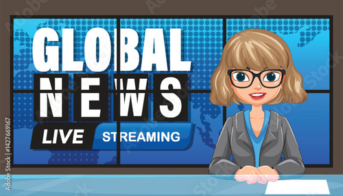 Global News Live Streaming Illustration