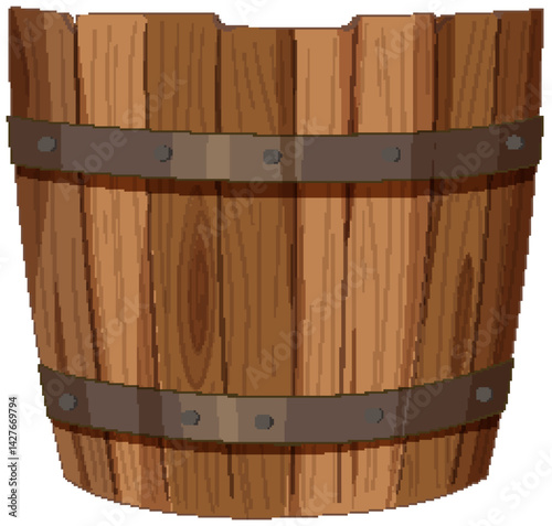 Rustic Wooden Barrel Illustration