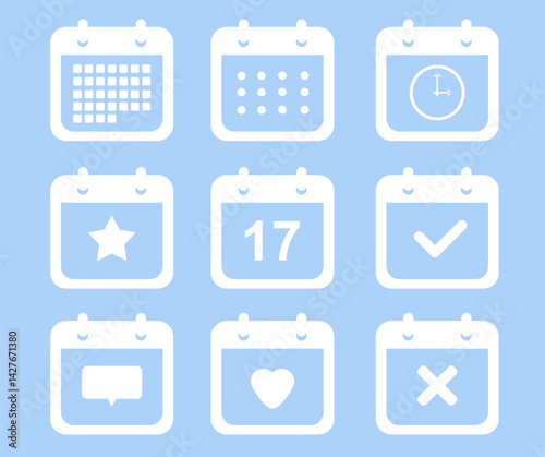 simple calendar icon design collection