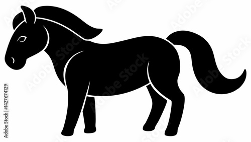 Black horse vector illustration animal silhouette