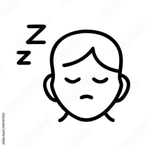 Person sleeping peacefully with eyes closed and facial expression  