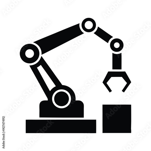 Wallpaper Mural ​Industrial Robotic Arm Silhouette – Automation Vector Icon Design​
 Torontodigital.ca