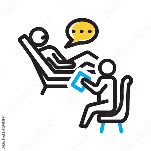 Vector multi color icon for Psychotherapist