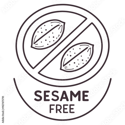 Sesame Free Vector Icon for Allergy Awareness.