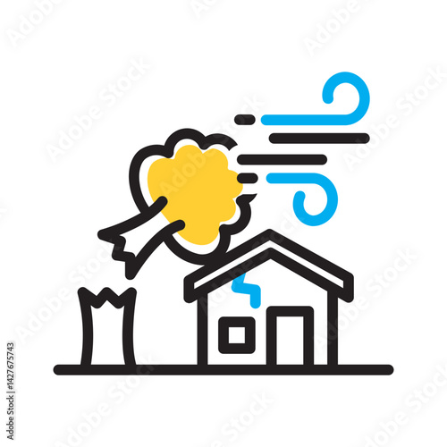 Vector multi color icon for Storm damage
