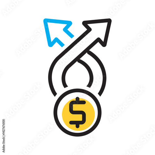 Vector multi color icon for Budget discrepancies