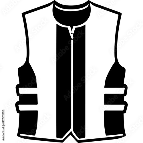 Sketchy engraving emblem of marine life jacket part of life saving equipment of a vessel in monochrome. Engraving minimalistic vector in black ink drawing on transparent background