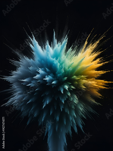 Murky Grain Surge Abstract Texture Explosion with Dark Cloud and Splash Effect