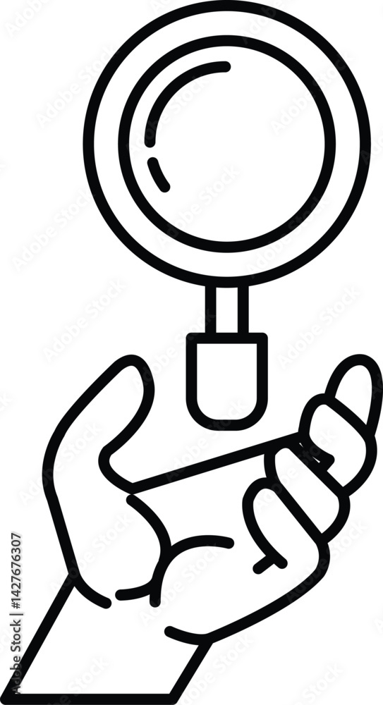 Fototapeta premium hand holding a magnifying glass