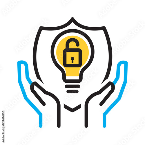 Vector multi color icon for Intellectual property