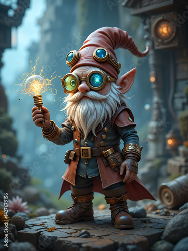 A quick-witted gnome inventor, creating ingenious gadgets and contraptions to overcome challenges. -