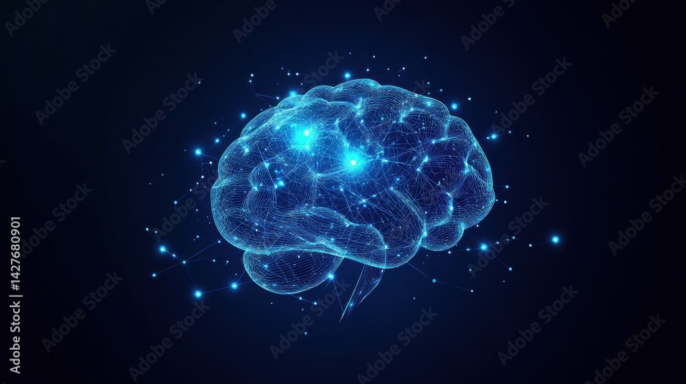 A digital representation of a brain, showcasing neural connections with glowing nodes on a dark background, symbolizing intelligence and technology. A digital representation of a brain, showcasing neural connections with glowing nodes on a dark background, symbolizing intelligence and technology.