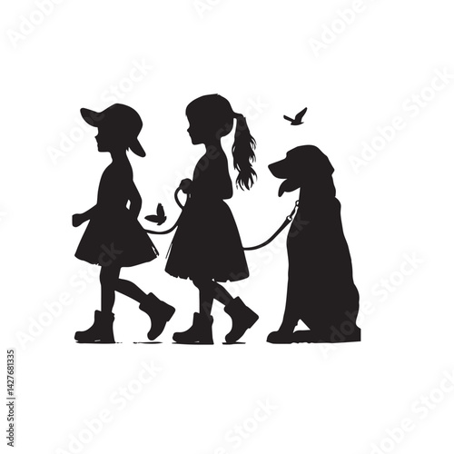 Vector Girl with Dog Silhouette Set

Girl and Dog Silhouettes Black and White

Woman with Dog Vector Illustration