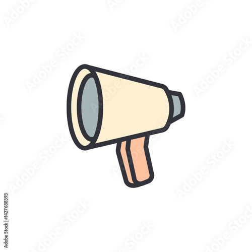 Megaphone colored icons, minimalist vector illustration ,simple transparent graphic element .Isolated on white background