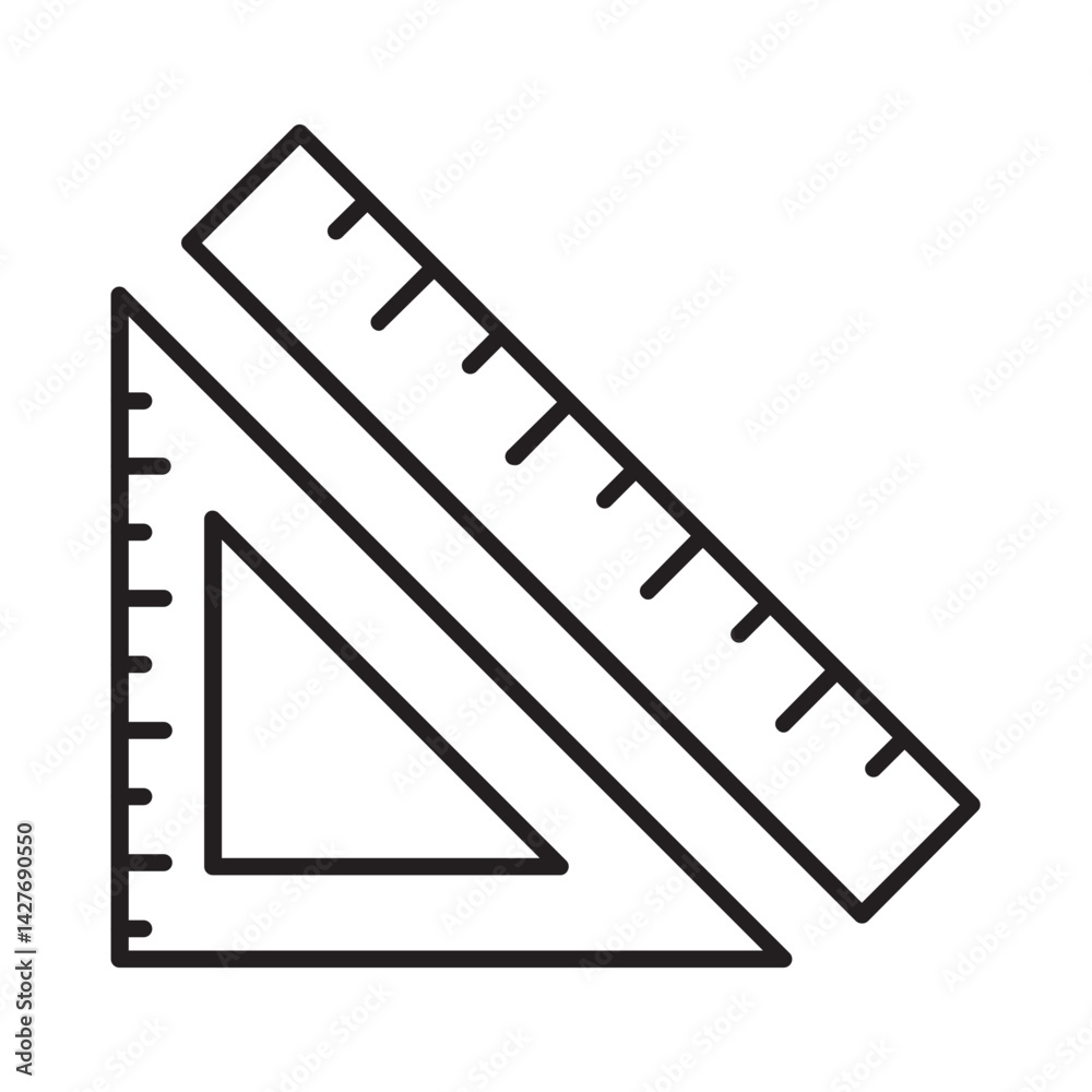 set of rulers line set of rulers line