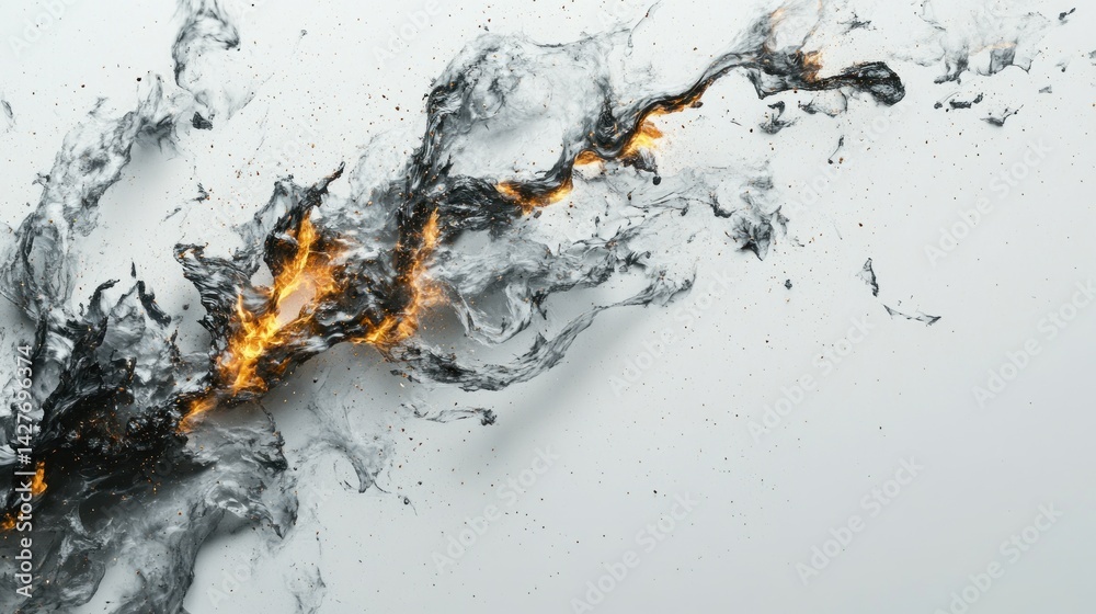 Obraz premium Abstract liquid explosion, fire and water, dynamic motion