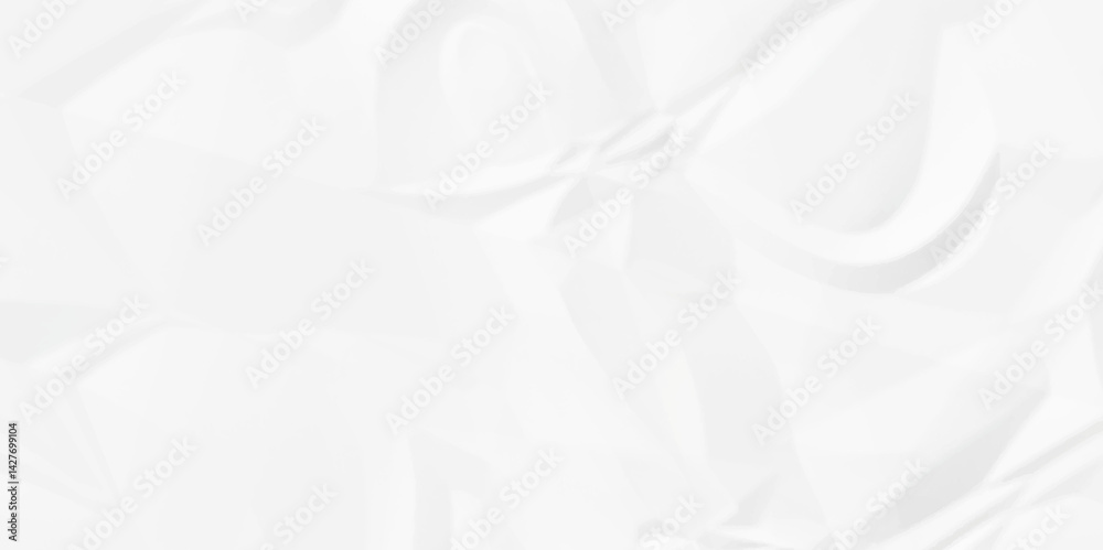 Obraz premium Crumpled paper Blank white crumpled and creased paper poster. 