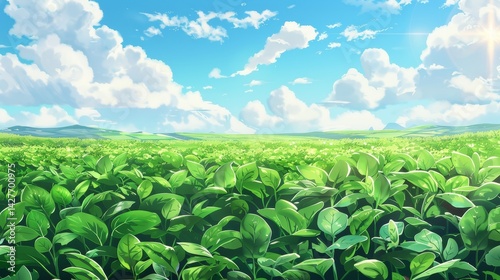 Spinach field on sunny day. Spinach field. Spinach. Field. Vegetable. vegetables