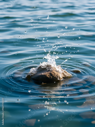 ricochets of a stone on water .