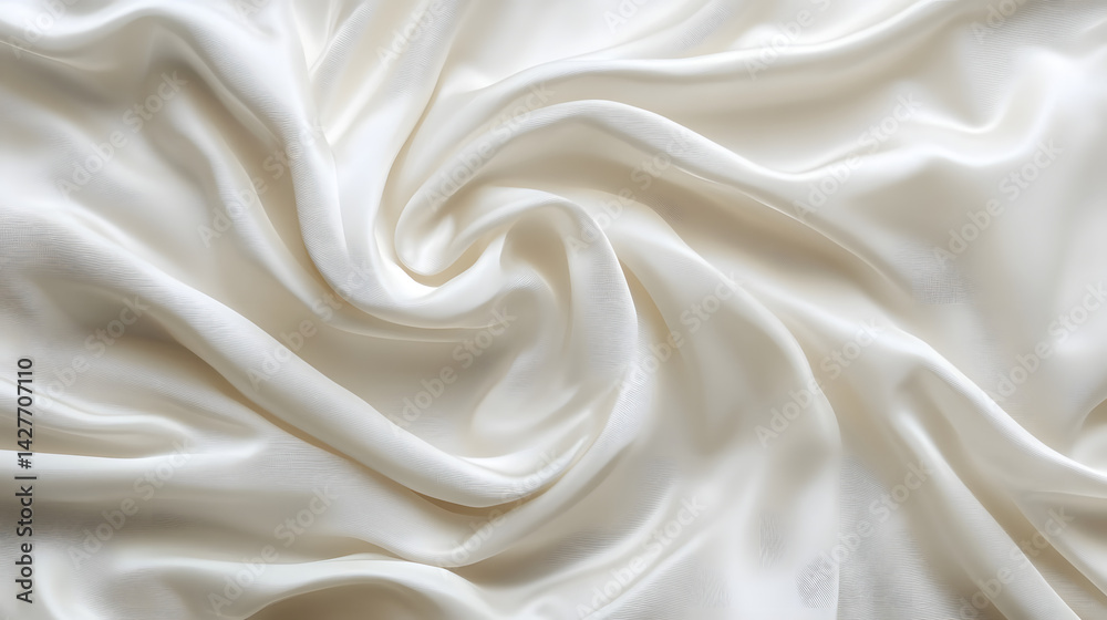 Elegant white silk fabric textures horizontal pure white background textile photography softness close-up Elegant white silk fabric textures horizontal pure white background textile photography softness close-up