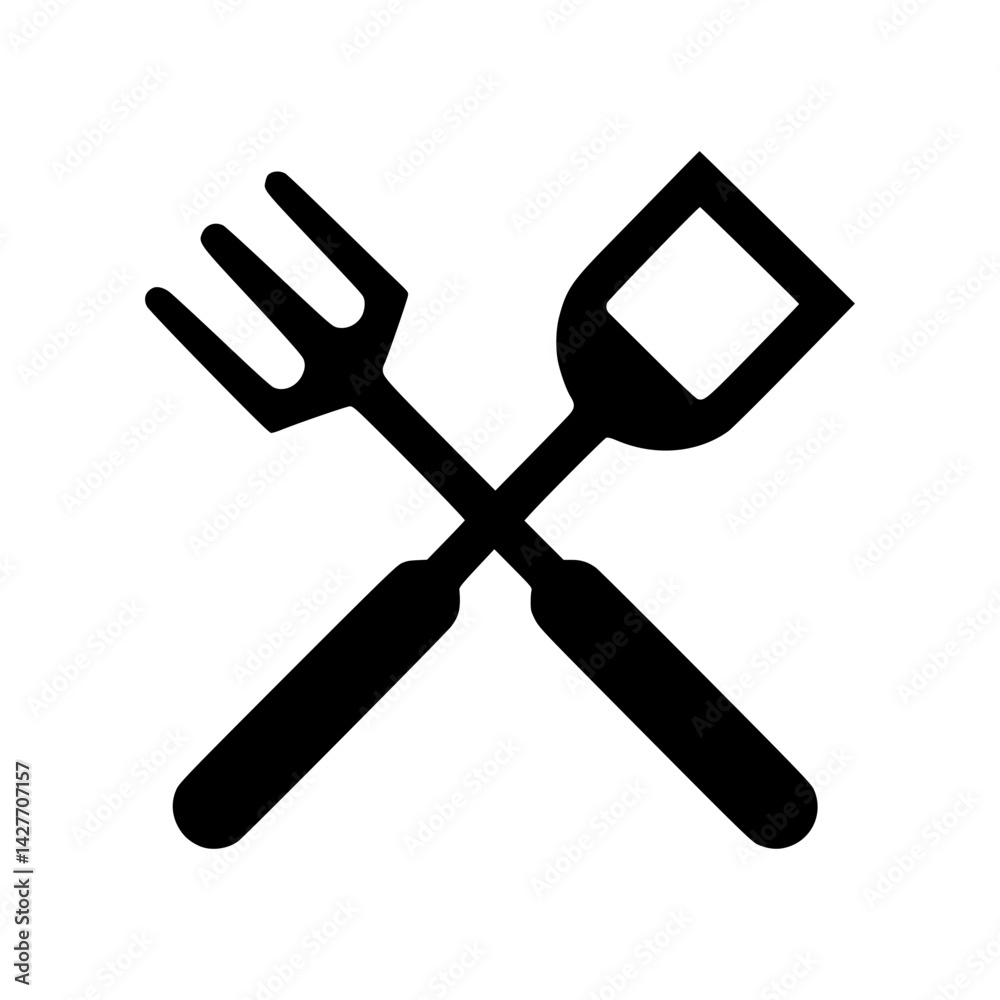 Grilling Utensils Icon - BBQ Tools Vector Grilling Utensils Icon - BBQ Tools Vector