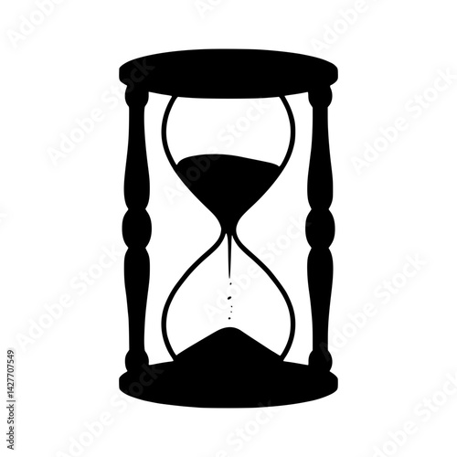 Hourglass Silhouette Icon - Time Concept