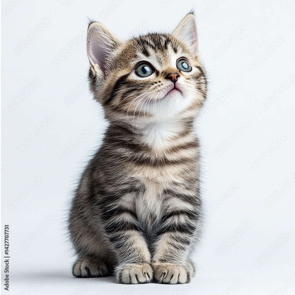 Fototapeta premium british kitten on white background