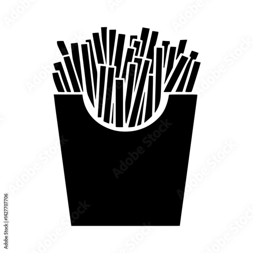 Black Fries Graphic Icon