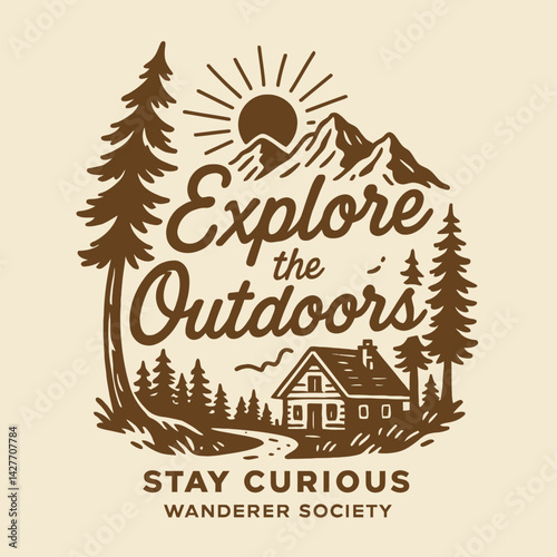 Explore the Outdoors Cabin in the Woods Mountain Adventure Design