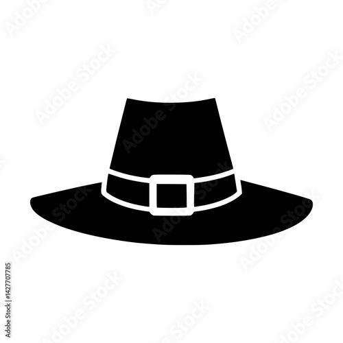 Pilgrim Hat Icon - Vector Illustration
