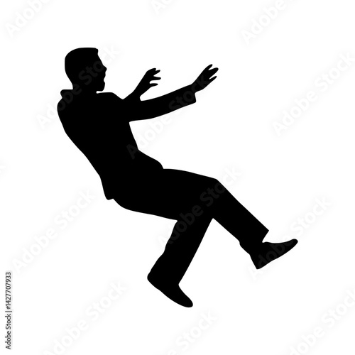 Falling Businessman Silhouette