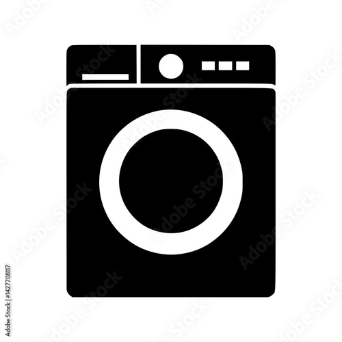 Laundry Machine Icon - Vector Illustration