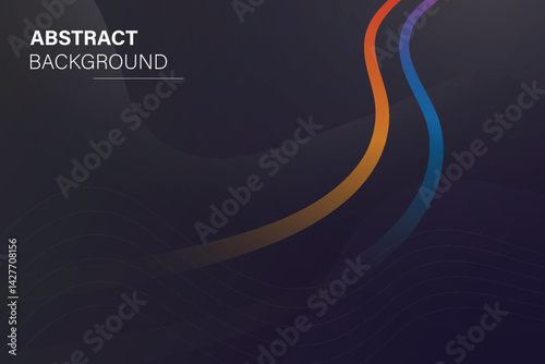 Quiet abstract wavy shapes background. Modern and simple dark backdrop.