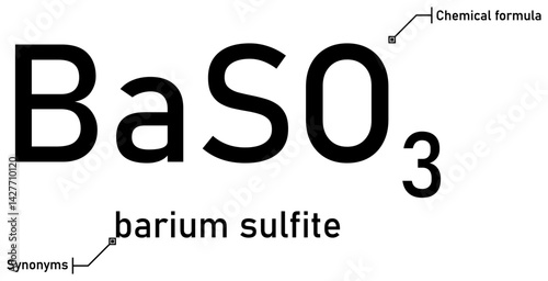 Barium sulfite chemical formula and synonyms with callout titles