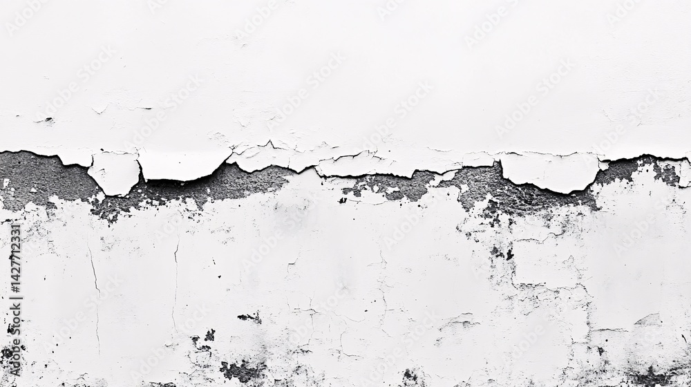 Obraz premium cracked white wall with peeling paint and texture for background or design elements