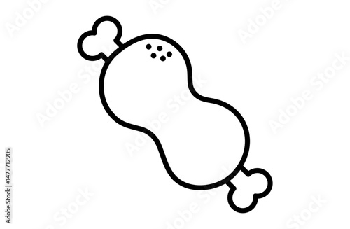 骨付き肉のベクターイラストアイコン シンプル マンガ肉